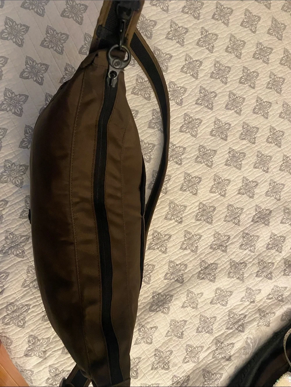 Pacsafe brown Travel Handbag with light blue Interior Label